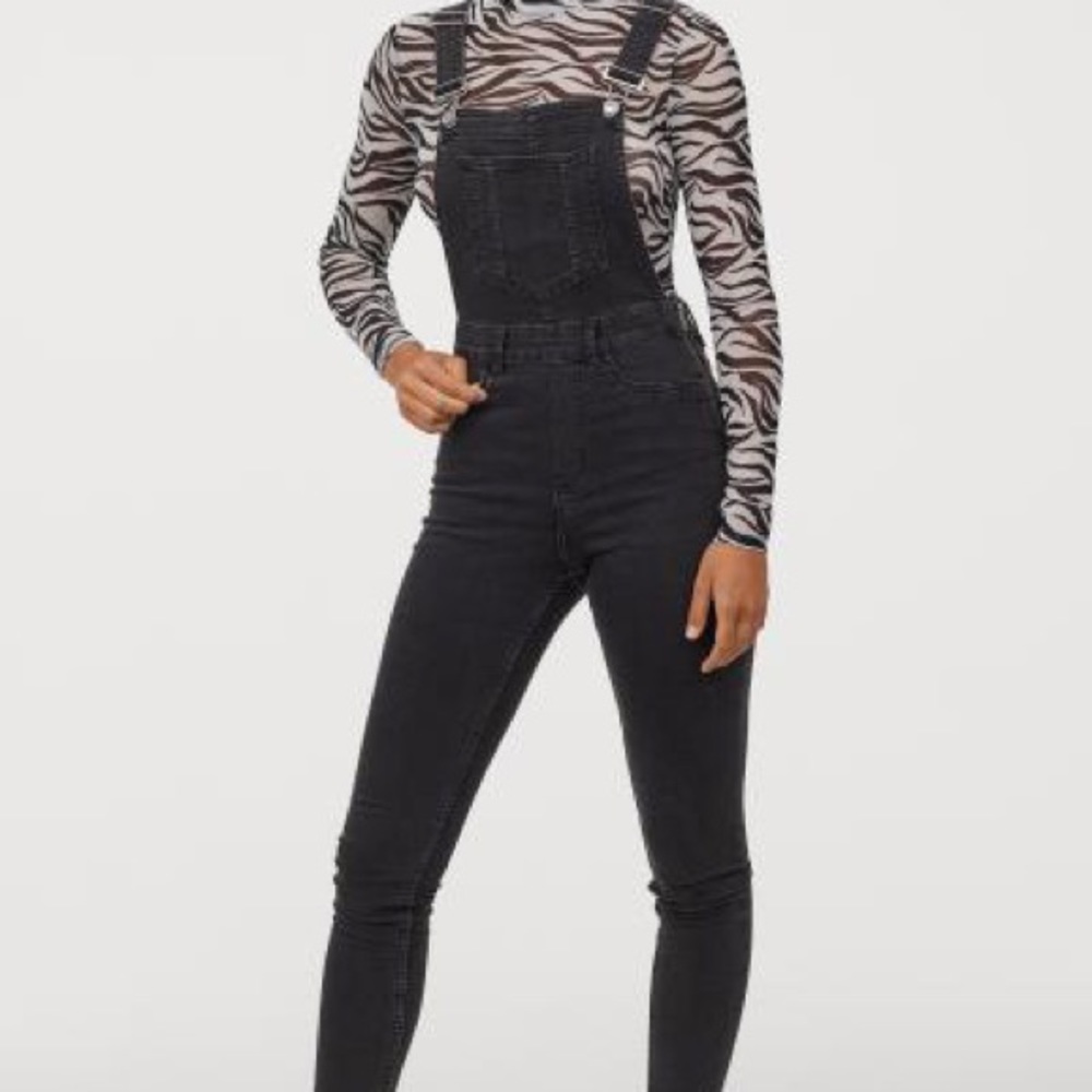 Black Denim Overalls
